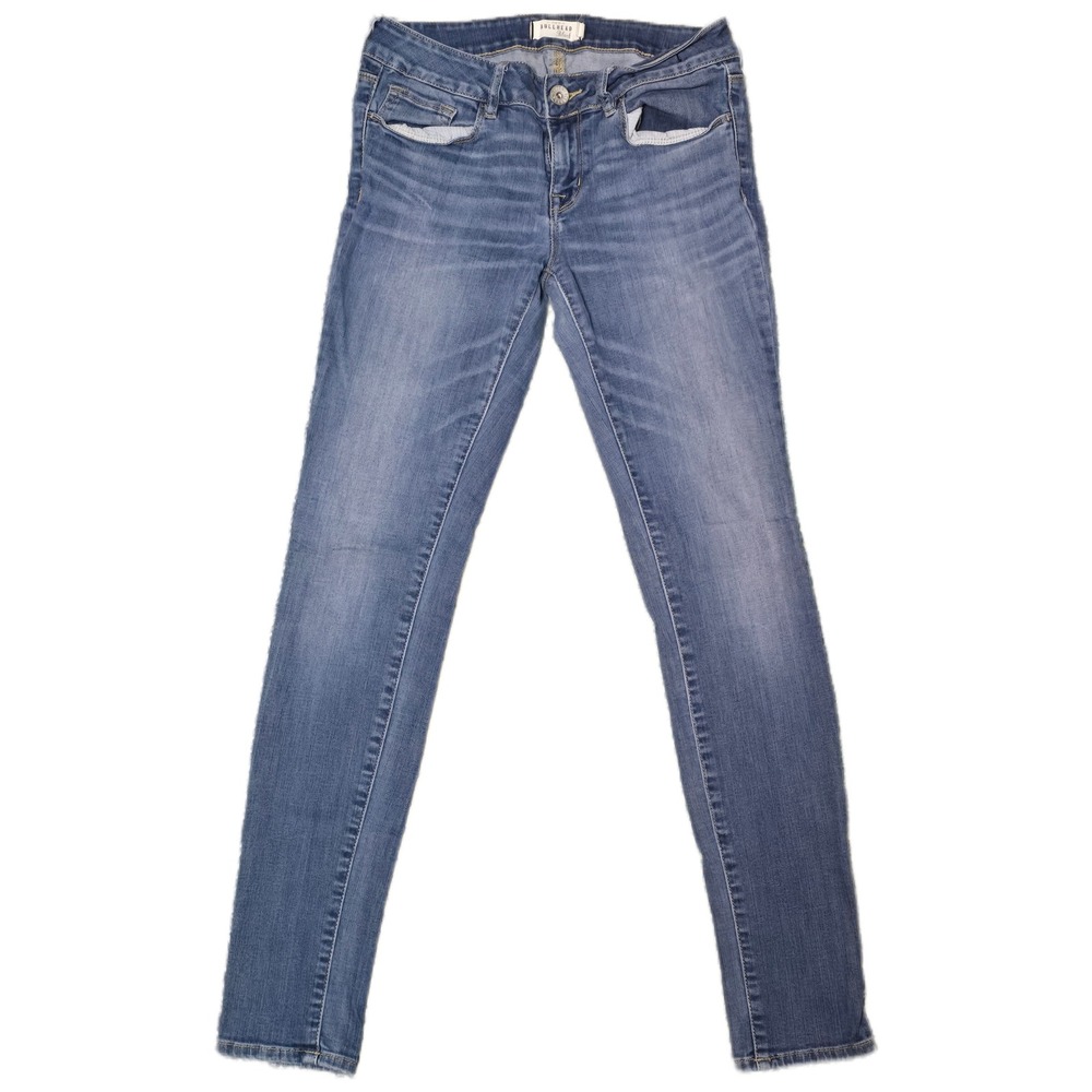 Bullhead Black Skinny Jeans Women Size‎ 7 Blue Good Low Rise Medium Wash (A)
